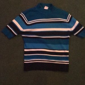 Dark blue-white-light blue- black brand worthington essentials, short sleeves